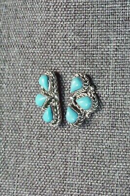 Turquoise & Sterling Silver Earrings - Carol Lateyice - High Lonesome Trading