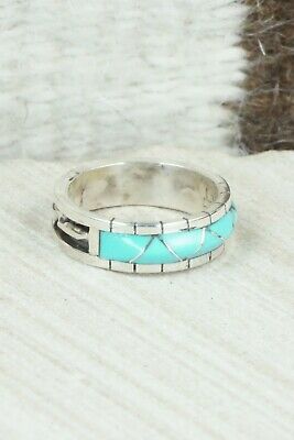 Turquoise & Sterling Silver Ring - Phyllis Lucio - Size 10.25