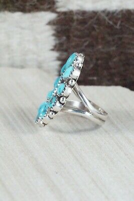 Turquoise and Sterling Silver Ring - Eunise Wilson - Size 7.5