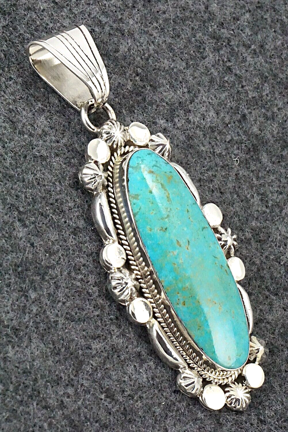 Turquoise & Sterling Silver Pendant - Jimson Belin