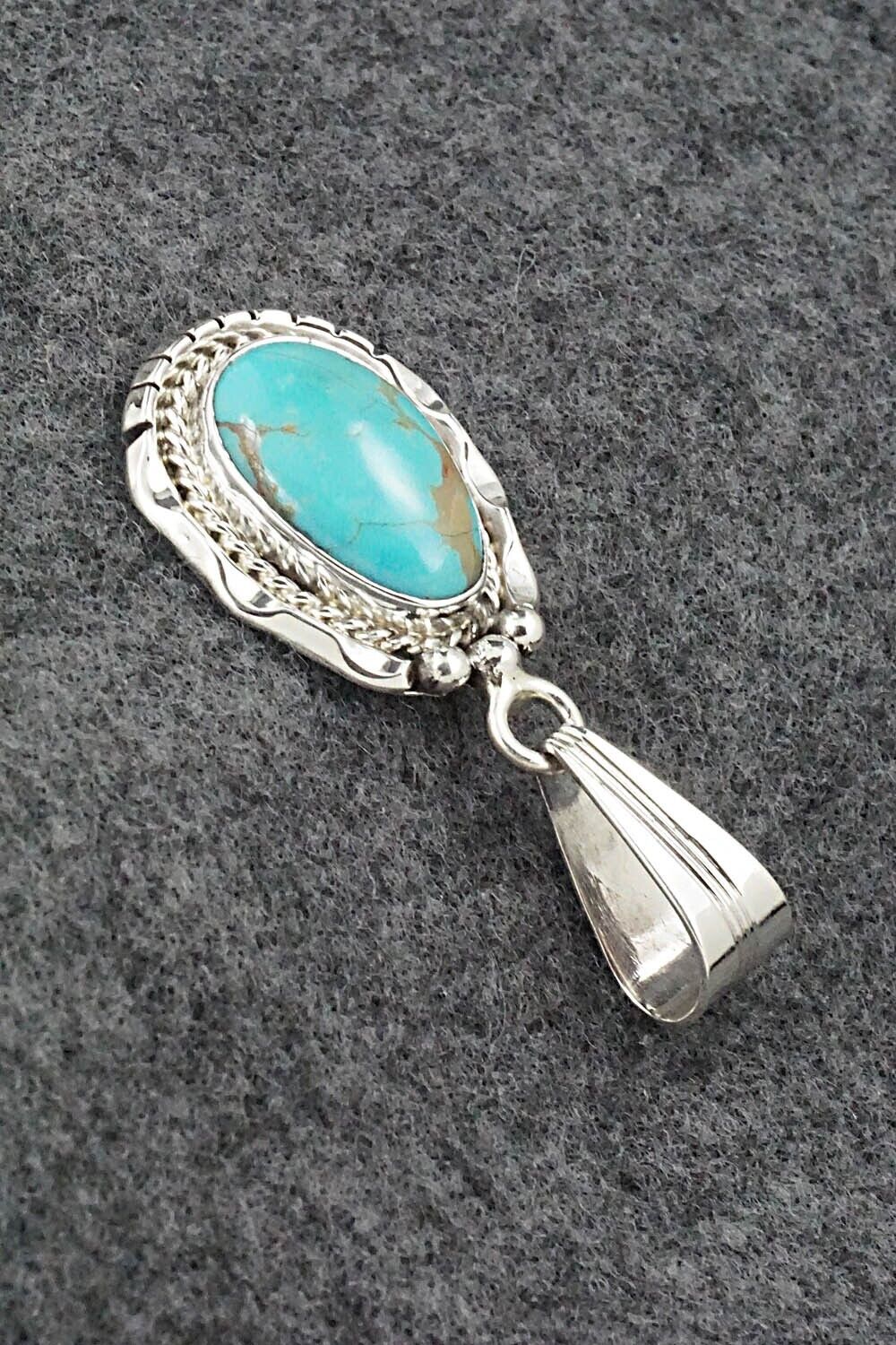 Turquoise & Sterling Silver Pendant - Samuel Yellowhair