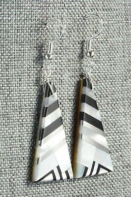 Mother of Pearl & Sterling Silver Inlay Earrings - Daniel Coriz