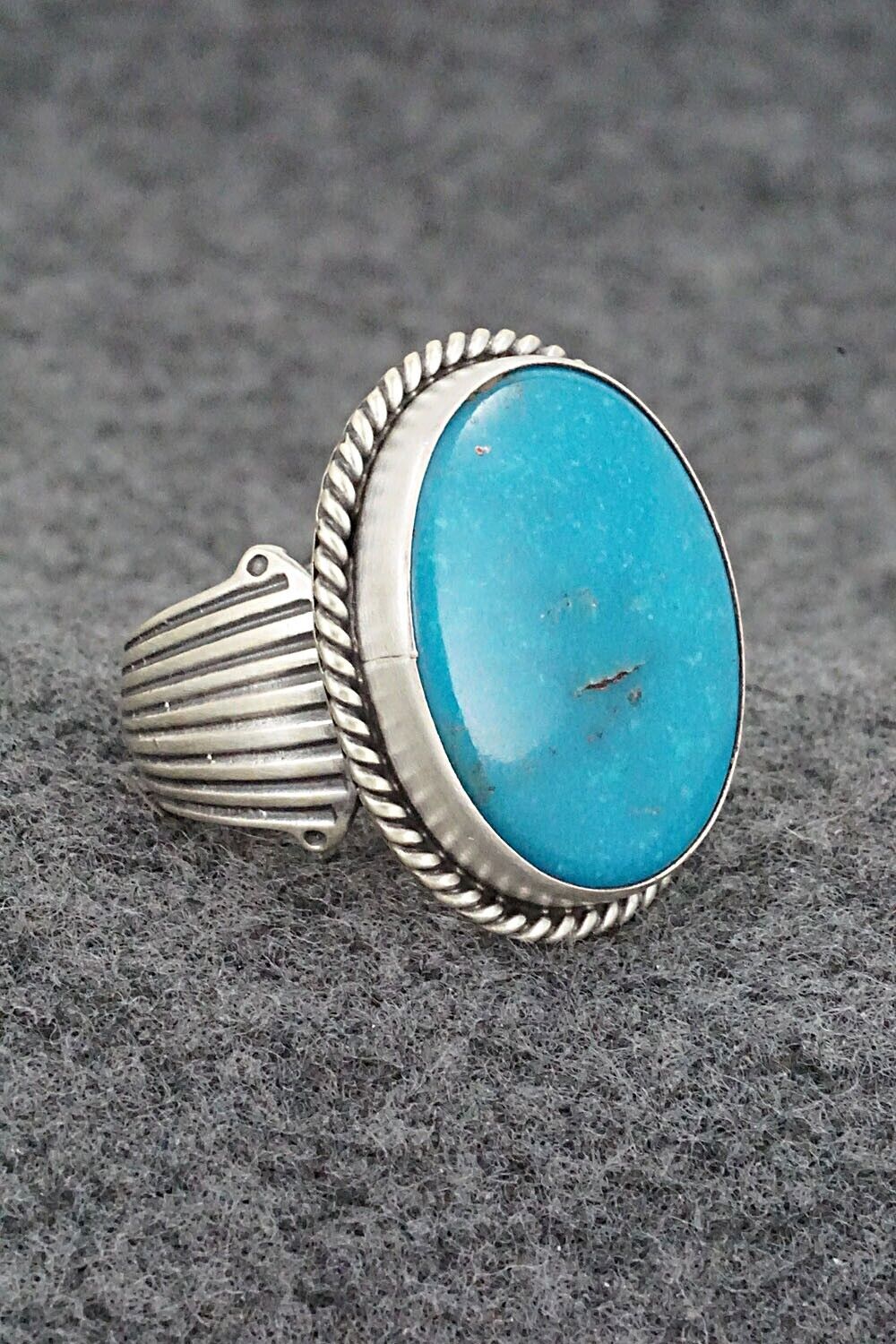 Turquoise & Sterling Silver Ring - Samuel Yellowhair - Size 6.75