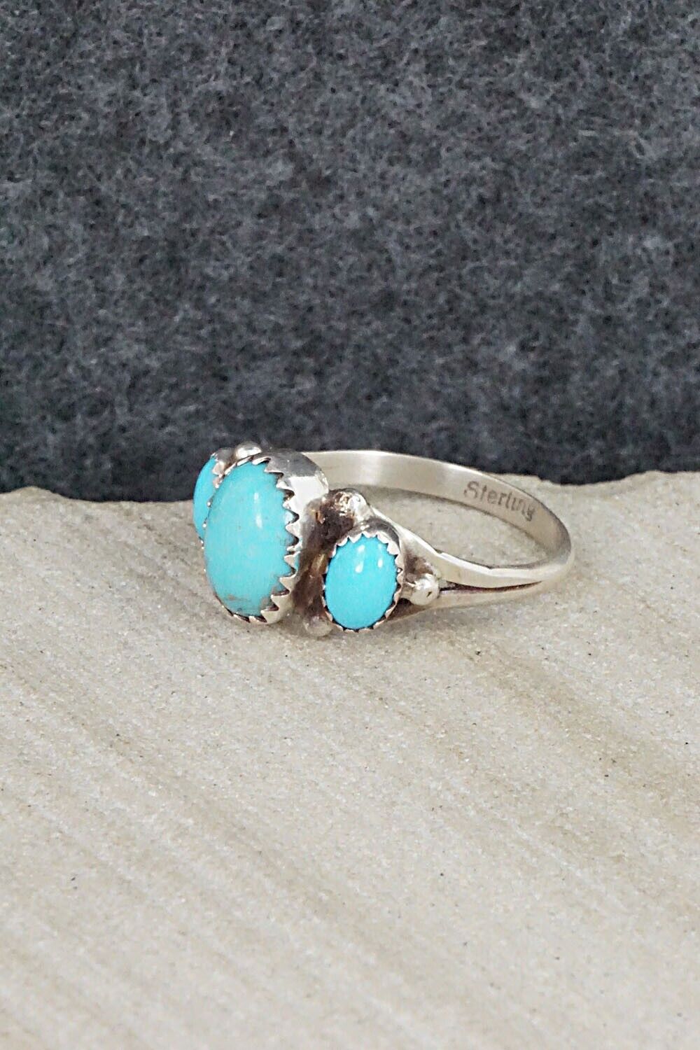 Turquoise & Sterling Silver Ring - Freda Martinez - Size 6.25