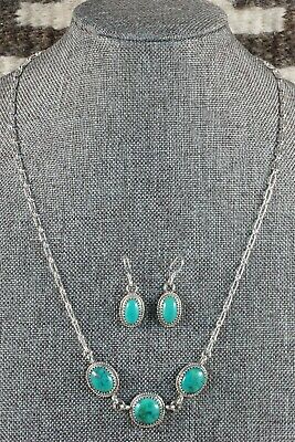 Navajo Turquoise & Sterling Silver Necklace and Earrings Set - Mark Barney