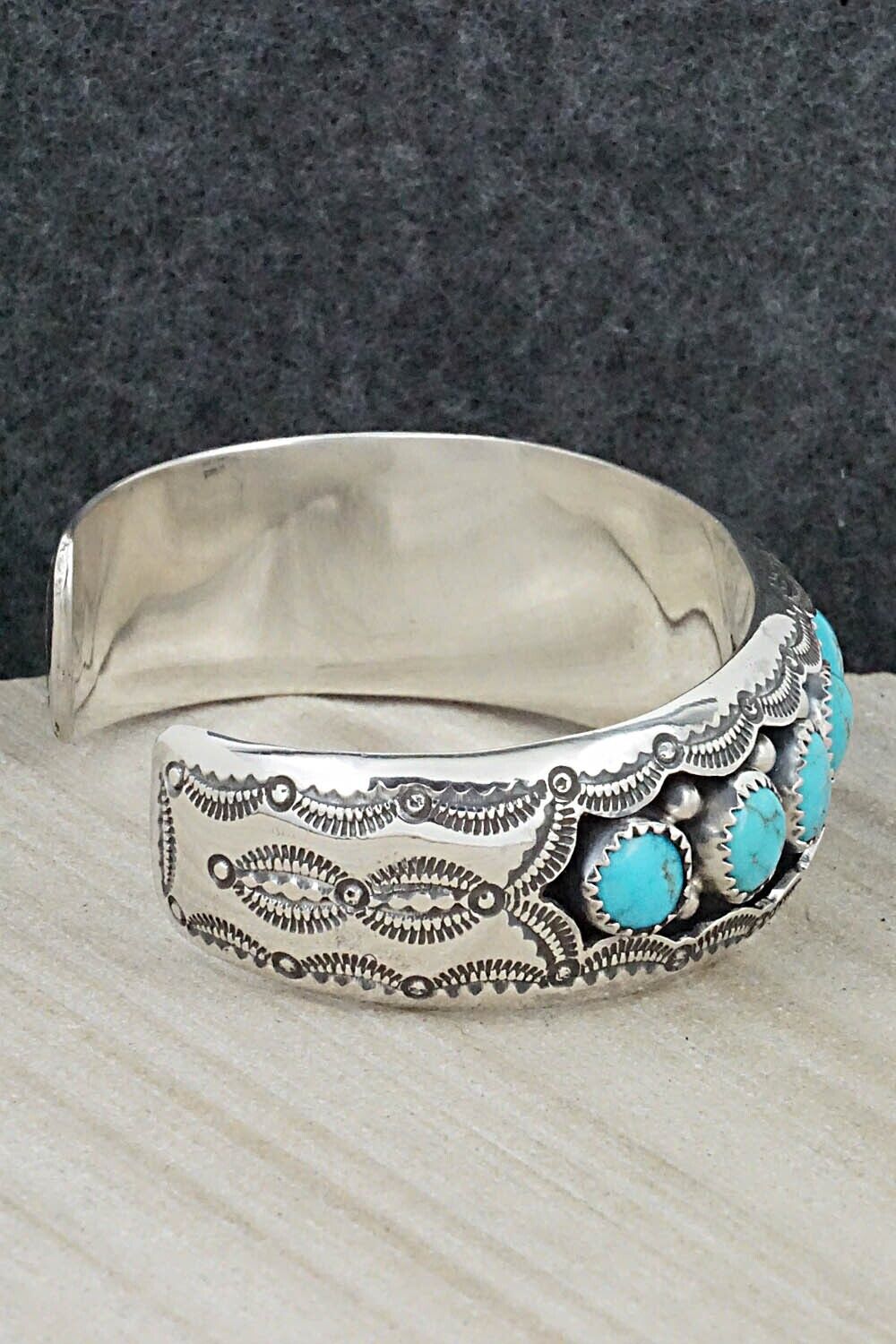 Turquoise & Sterling Silver Bracelet - Wilbert Muskett