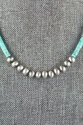 Turquoise & Sterling Silver Necklace - Navajo