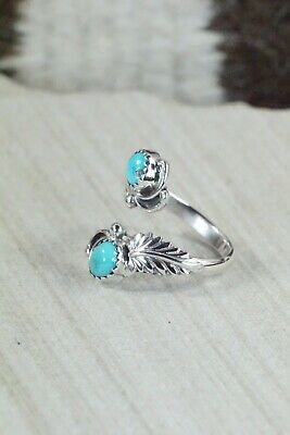 Navajo Turquoise and Sterling Silver Ring - Etta Belin - Size 8.5