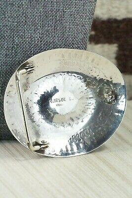 Turquoise & Sterling Silver Belt Buckle - Carson Blackgoat - High Lonesome Trading