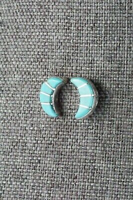 Turquoise and Sterling Silver Earrings - Sarah Bowannie