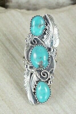 Turquoise and Sterling Silver Ring - Rita Montoya - Size 6 - High Lonesome Trading