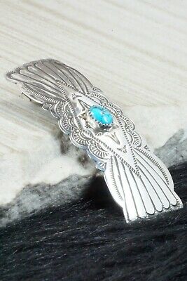 Turquoise & Sterling Silver Hair Barrette - Jennie Blackgoat