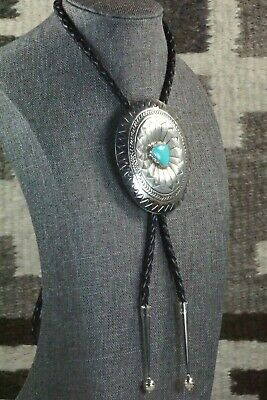 Turquoise & Sterling Silver Bolo Tie - Carson Blackgoat