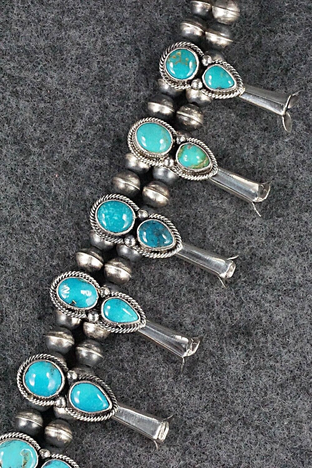 Turquoise & Sterling Silver Squash Blossom Set - Annie Haskie