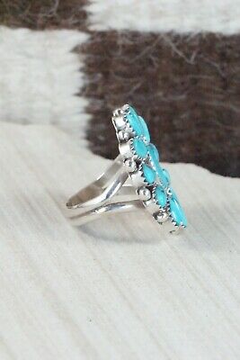Turquoise and Sterling Silver Ring - Eunise Wilson - Size 7.5