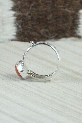 Coral & Sterling Silver Ring - Navajo - Size 9.25