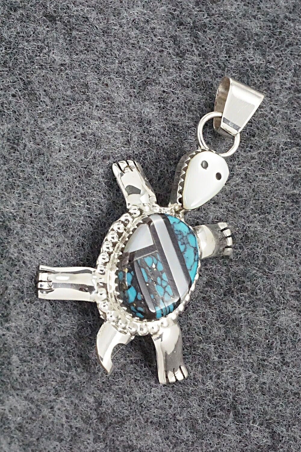 Multi Stone & Sterling Silver Inlay Pendant - Wayne Haloo