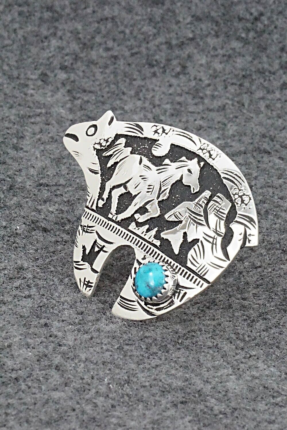 Turquoise & Sterling Silver Ring - Richard Singer - Size 7 (Adj.)