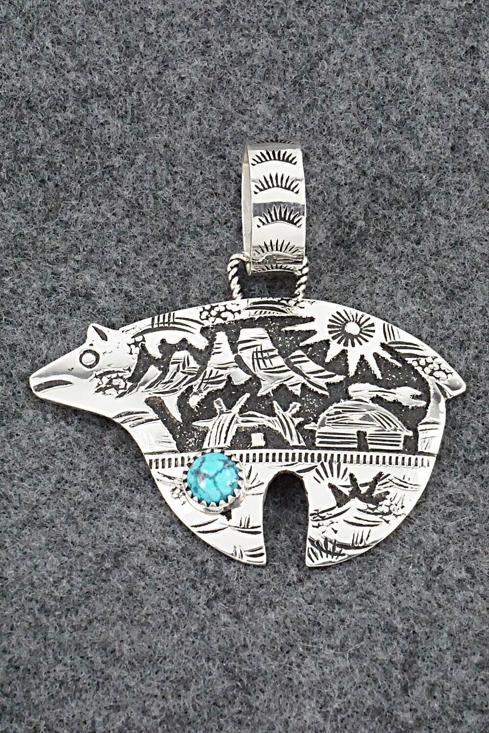 Turquoise & Sterling Silver Pendant - Richard Singer