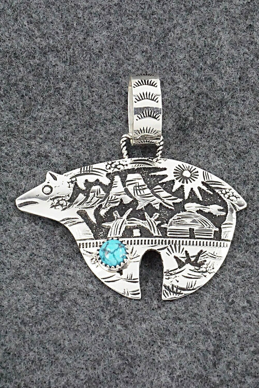 Turquoise & Sterling Silver Pendant - Richard Singer