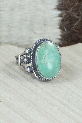 Turquoise & Sterling Silver Ring - Samuel Yellowhair - Size 8.25