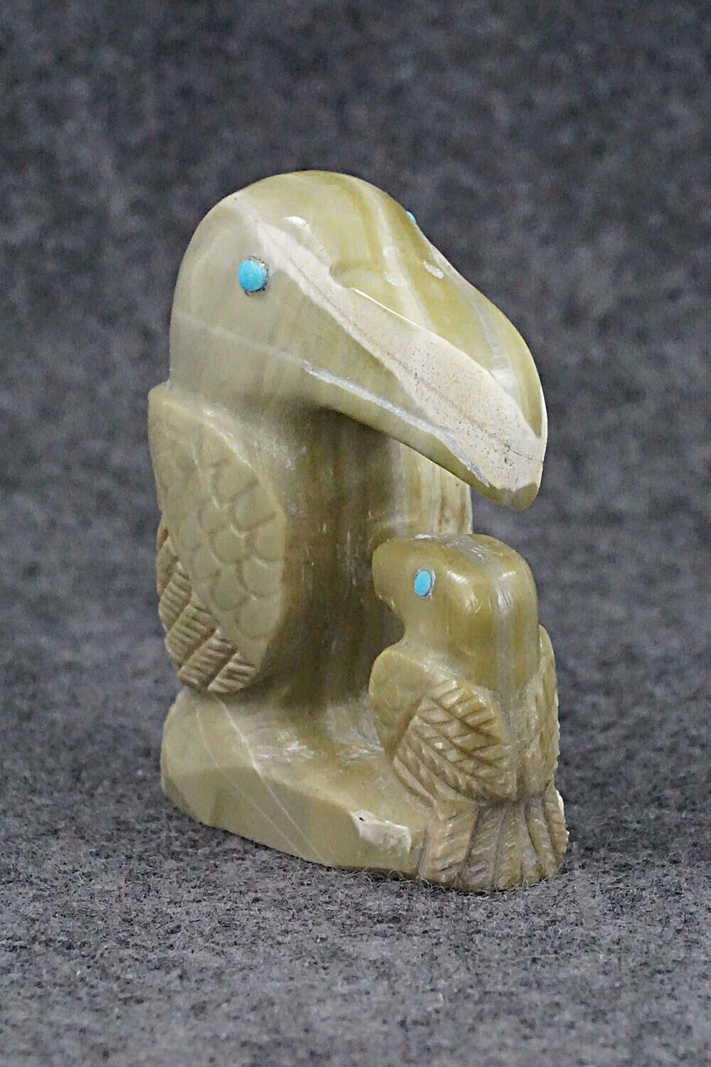 Toucans Zuni Fetish Carving - Colton Kaamasee