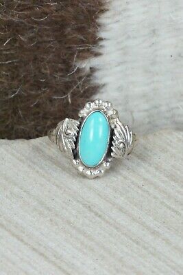 Turquoise and Sterling Silver Ring - Navajo - Size 5