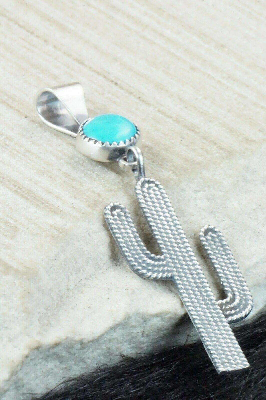 Turquoise and Sterling Silver Pendant - Annie Spencer