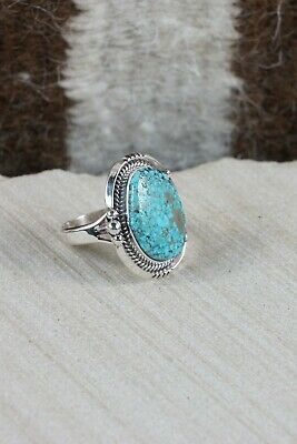 Navajo Turquoise & Sterling Silver Ring - Daniel Benally - Size 9.5