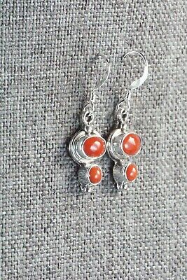 Coral & Sterling Silver Earrings - Verley Betone