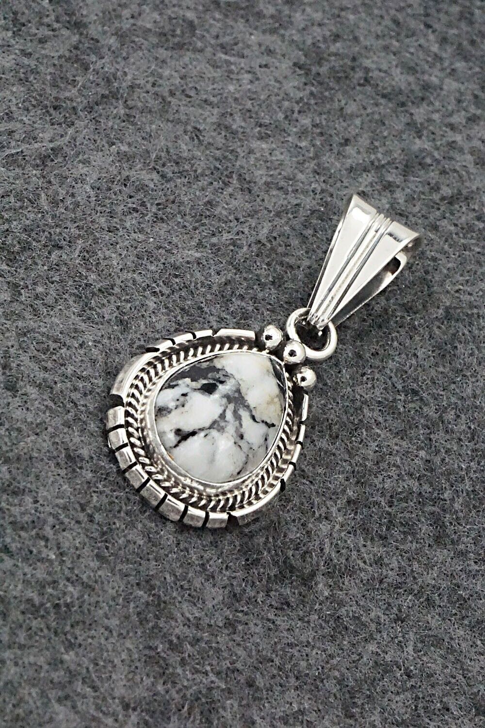 White Buffalo & Sterling Silver Pendant - Samuel Yellowhair