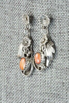 Spiny Oyster & Sterling Silver Earrings - Etta Larry