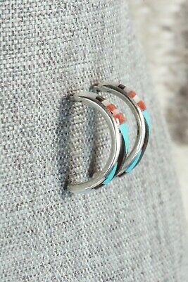 Multi Stone Inlay & Sterling Silver Earrings - Delberta Boone