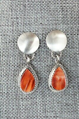 Spiny Oyster & Sterling Silver Squash Blossom and Earrings - Selina Warner