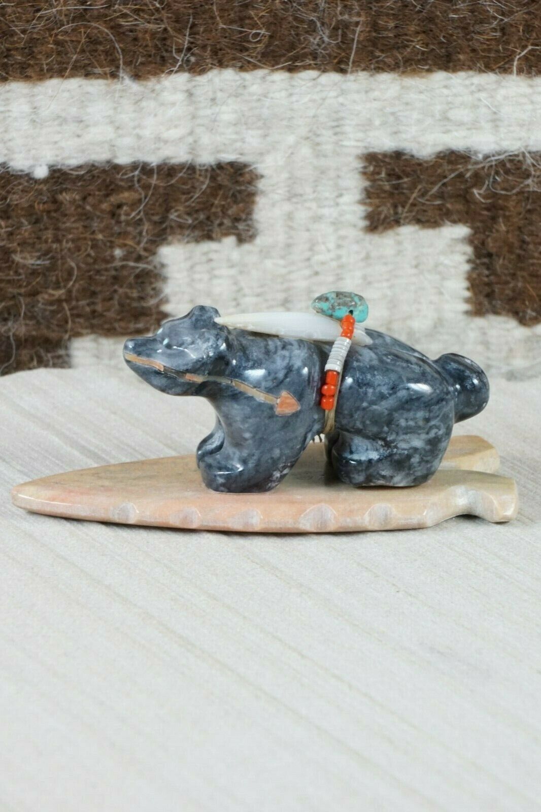 Bear Zuni Fetish Carving - Cameron Kallestewa - High Lonesome Trading