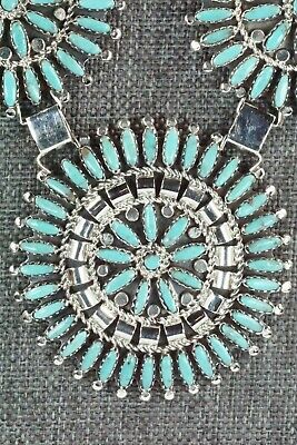 Turquoise & Sterling Silver Necklace and Earrings - Nathaniel Nez