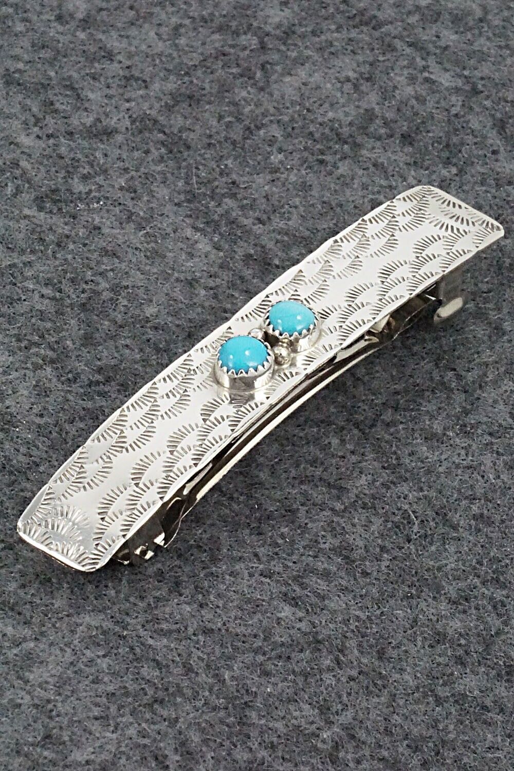 Turquoise & Sterling Silver Hair Barrette - Sally Arviso