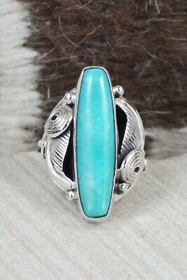 Turquoise & Sterling Silver Ring - Darrell Morgan - Size 6