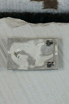 Zuni Turquoise, Mother of Pearl, Coral & Sterling Silver Buckle - Diana Othole - High Lonesome Trading
