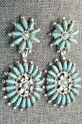 Turquoise & Sterling Silver Earrings - Nathaniel Nez