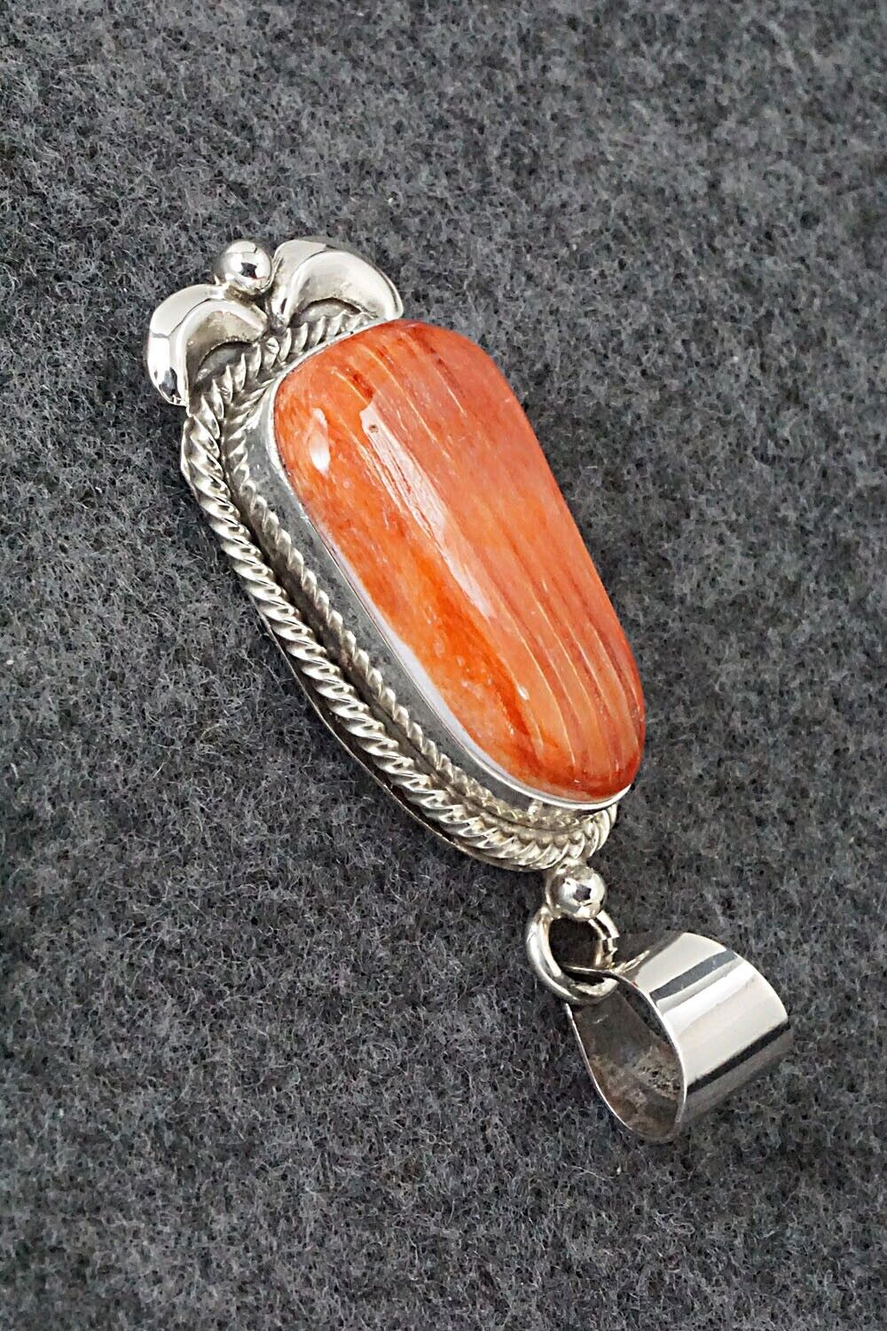 Spiny Oyster and Sterling Silver Pendant - Juanita Long