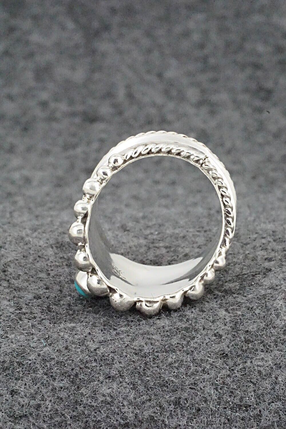 Turquoise & Sterling Silver Ring - Tom Lewis - Size 7.75