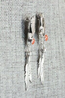 Coral & Sterling Silver Earrings - Isabelle Yazzie