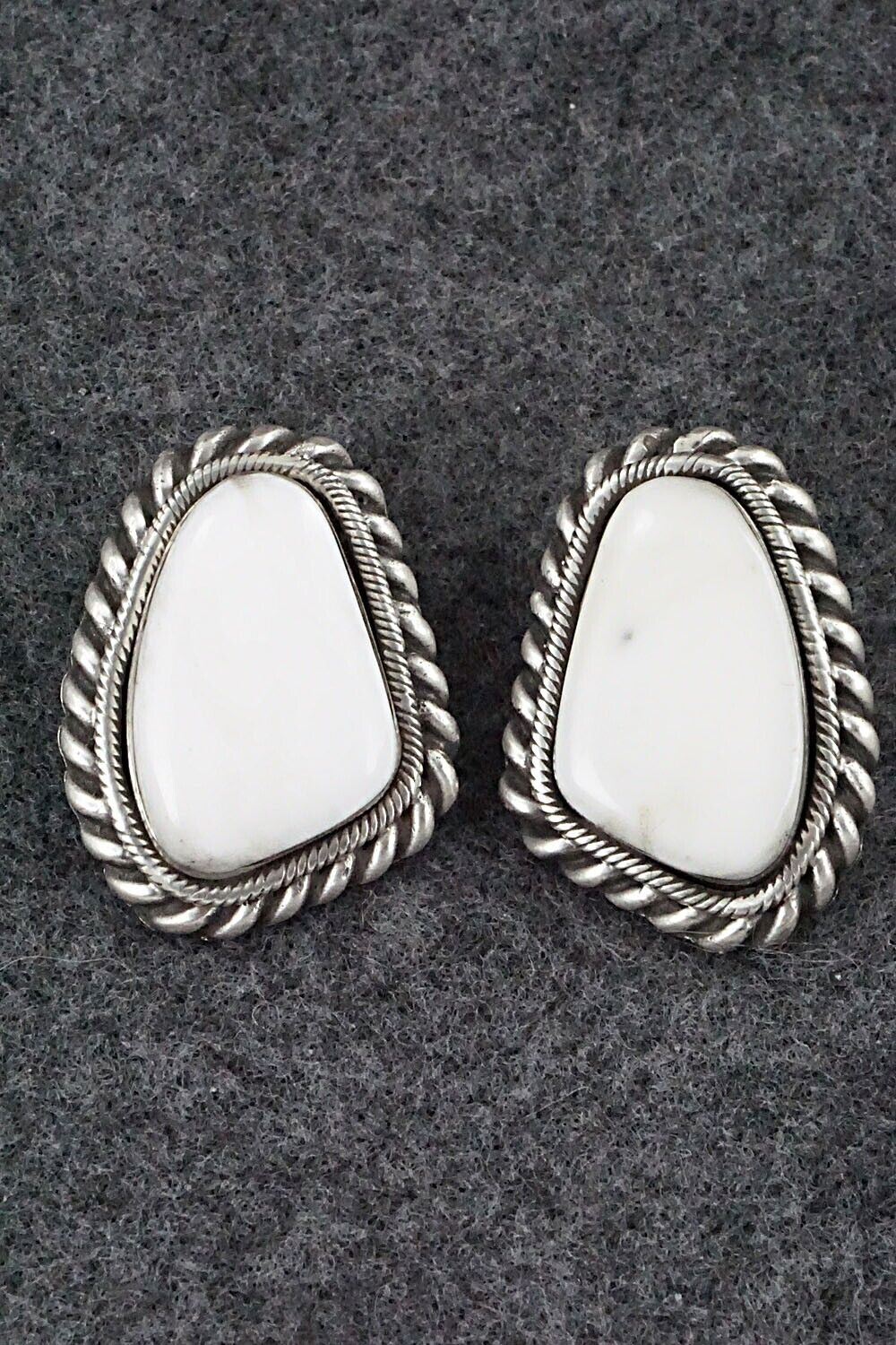 White Buffalo & Sterling Silver Earrings - Sharon McCarthy