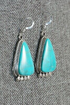 Navajo Turquoise & Sterling Silver Earrings - Sharon McCarthy - High Lonesome Trading