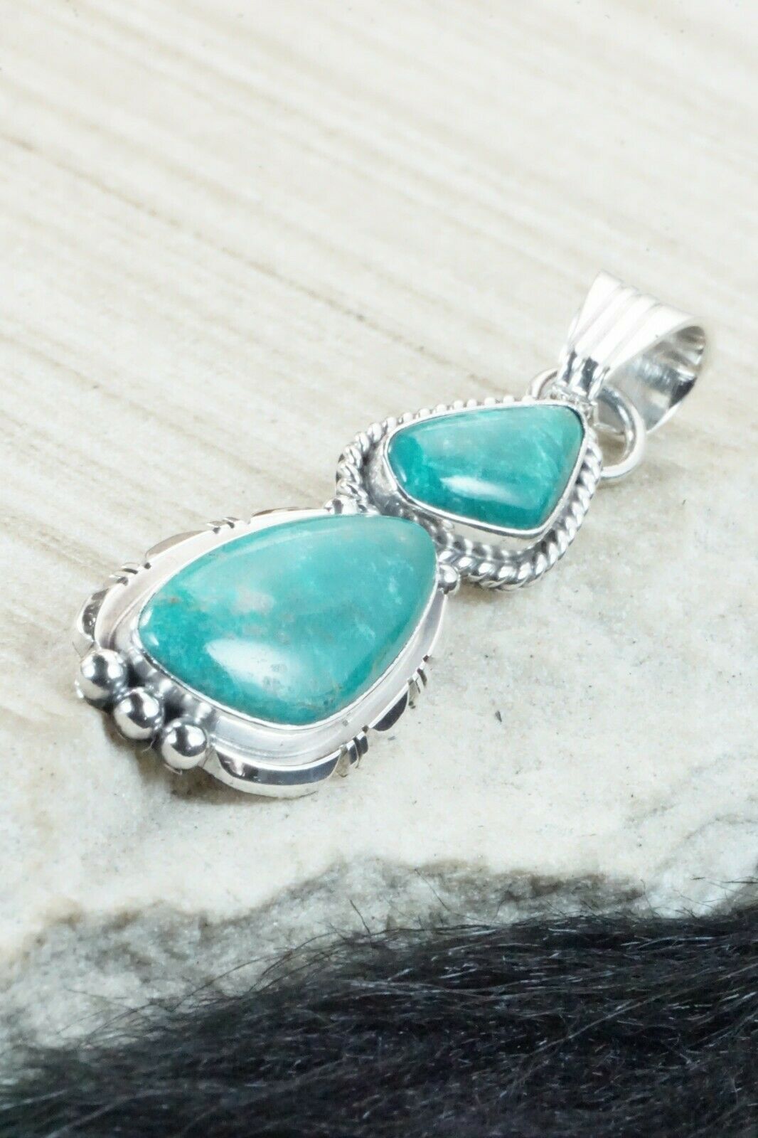 Turquoise & Sterling Silver Pendant - Marita Benally
