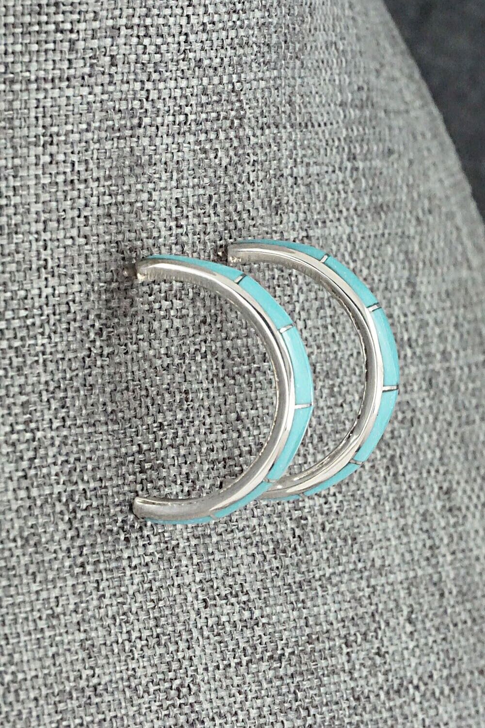 Turquoise & Sterling Silver Earrings - Philbert Chavez