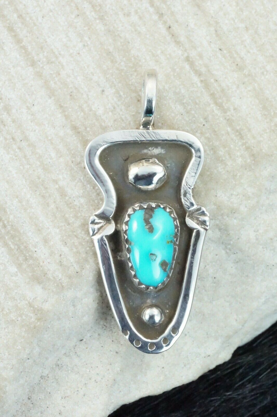 Turquoise & Sterling Silver Pendant - Priscilla Reeder