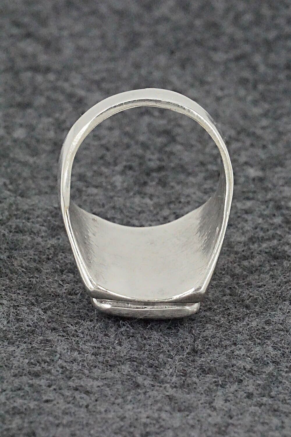Turquoise & Sterling Silver Inlay Ring - Orena Leekya - Size 10