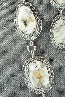 White Buffalo & Sterling Silver Necklace and Earrings - Alvin Joe